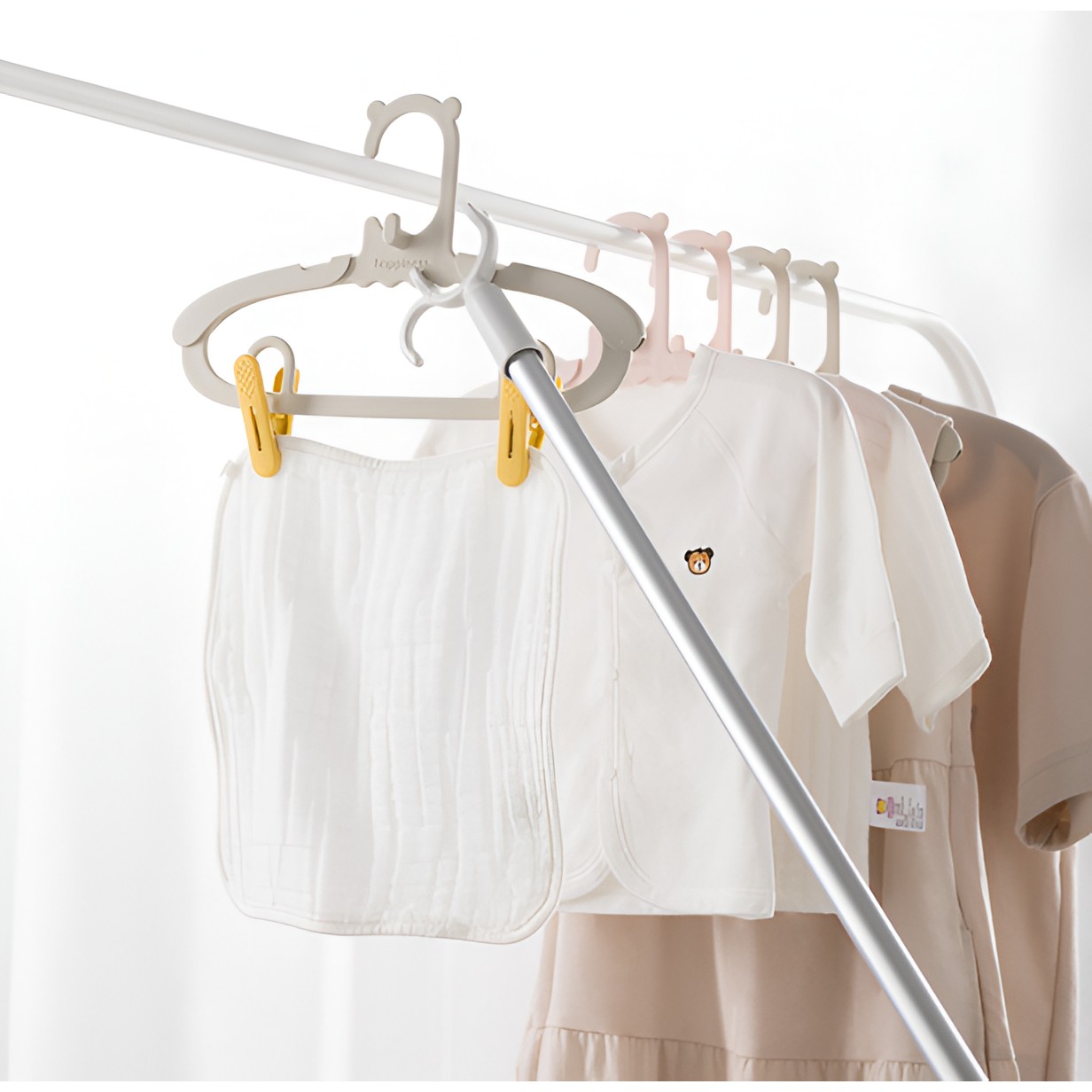 Set 10 de Cleme pentru Haine, de Prindere pentru Pantaloni, Atasabile la Umerase, 1.6x2.3x6.35 cm, Galben [3]