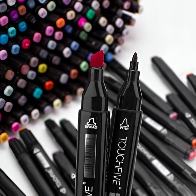 Set Cutie 36 Markere, cu Alcool, Artist Markers, Cutie Plastic cu Maner, Multicolor [3]