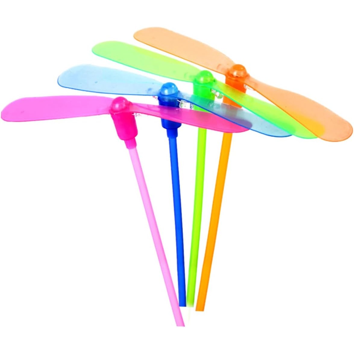 Articole pentru Copii - Set 4 Jucarii Libelula Zburatoare, Distractive pentru Copii, Aruncatoare Manuale din Plastic, cu Lumini, Multicolor