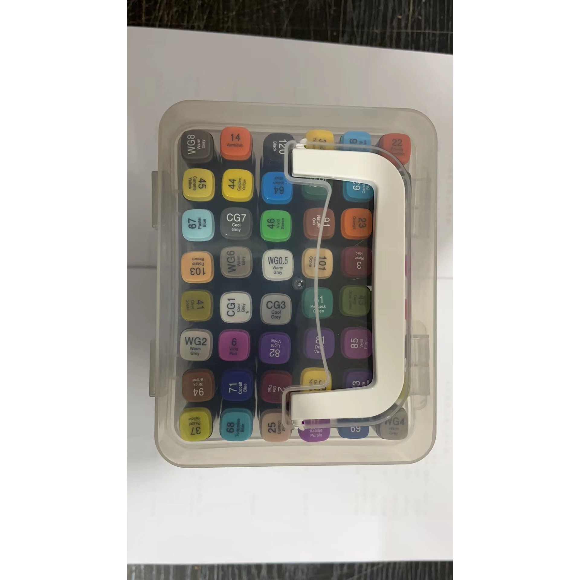 Set Cutie 48 Markere, cu Alcool, Artist Markers, Cutie Plastic cu Maner, Multicolor [7]