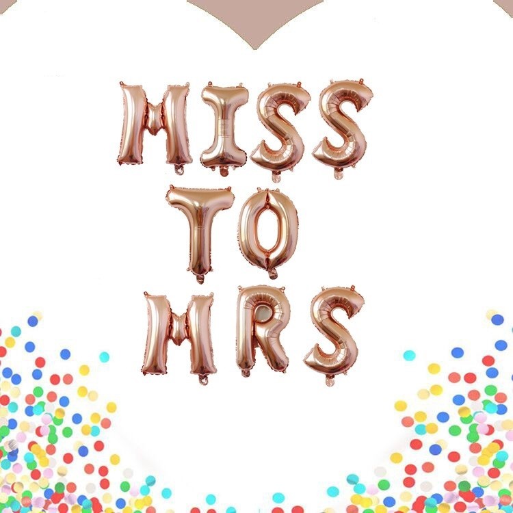 Set Baloane din Folie Metalizata, Model Scris Miss to Mrs, Litere de 40 cm, Tema Iubire, Baloane Party, Ambalaj Individual, Pai Inclus, Umflare cu Aer sau Heliu, Roz [3]