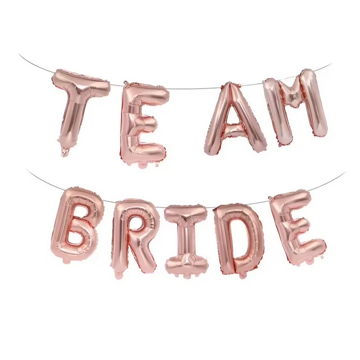 Set Baloane din Folie Metalizata, Model Team Bride, Litere de 40 cm, Tema Iubire, Baloane Party, Ambalaj Individual, Pai Inclus, Umflare cu Aer sau Heliu, Roz [4]