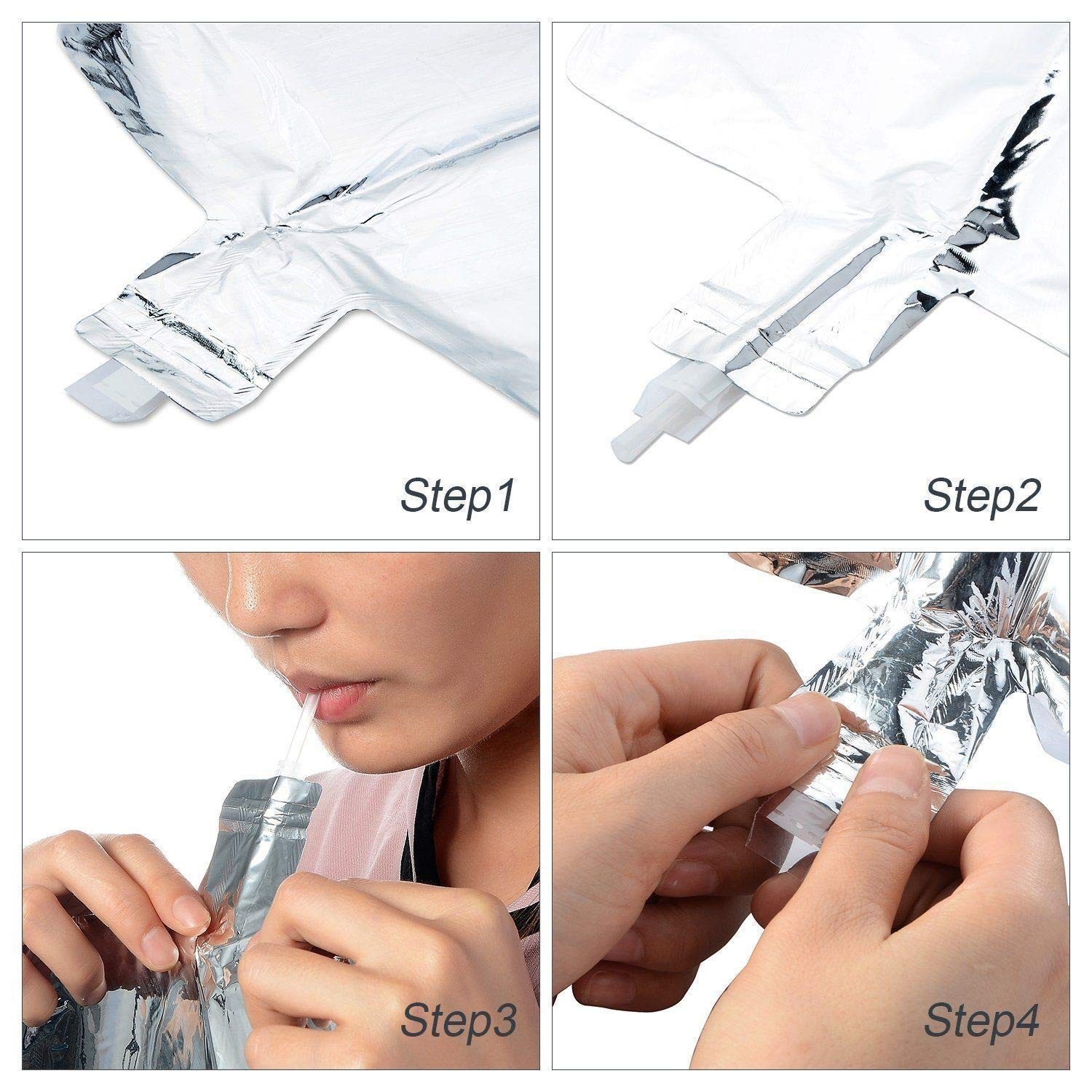 Set Baloane din Folie Metalizata, Model WELCOME!, Litere de 40 cm, Baloane Party, Ambalaj Individual, Pai Inclus, Umflare cu Aer sau Heliu, Argintiu [1]