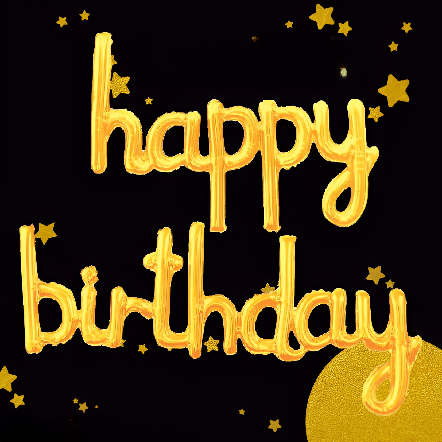 Set Baloane din Folie Metalizat?, Model Happy Birthday, 45x85 cm, 45x124cm, Baloane Party, Ambalaj Individual, Pai inclus, Umflare cu Aer sau Heliu, Gold [2]