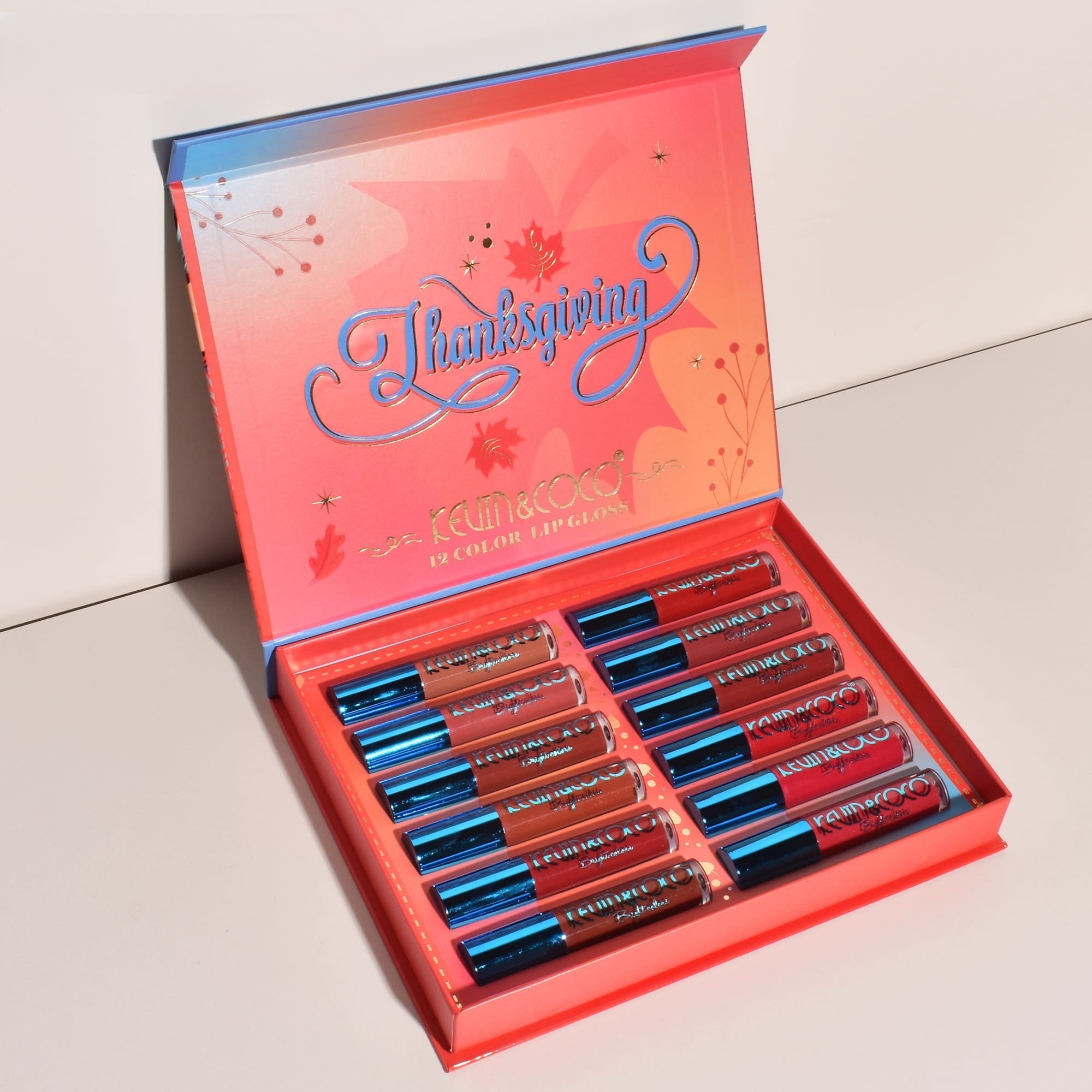 Set de Buze, KEVIN &amp; COCO, Caramel Pie, 12 Lip Gloss-uri, 24 x 18.5 x 3.4 cm, Multicolor [2]