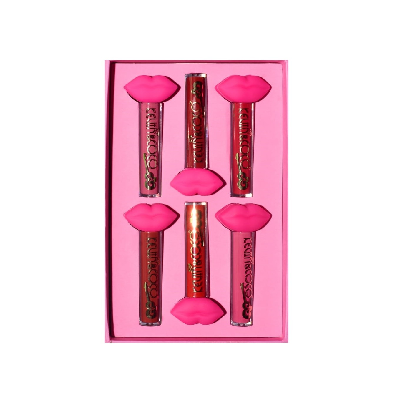 Set de Buze, KEVIN &amp; COCO, Punk Rock, 6 Lip Gloss-uri, 19.3 x 12 cm, Roz/Maro [3]