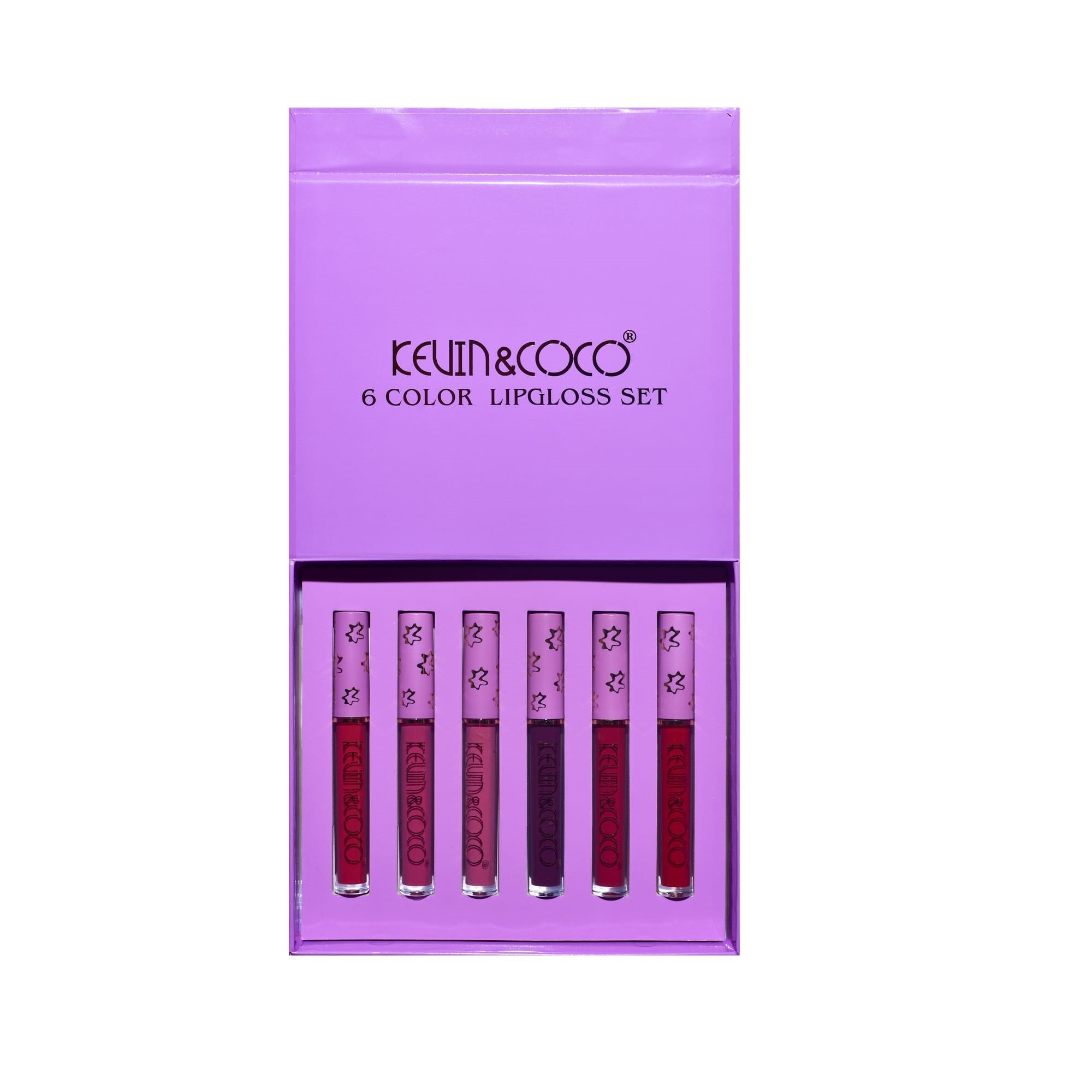 Set de Buze, KEVIN COCO, Violet Girl, 6 Lip Gloss-uri, 17 x 14.8 x 2.9 cm, Roz/Rosu/Mov [7]