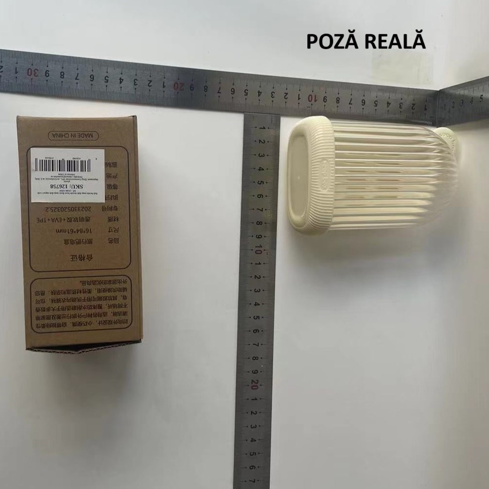 Sapuniera de Calatorie, Suport pentru Sapun cu Scurgere a Apei, Recipient cu Capac Depozitare, Savoniera pentru Baie, 12.6x6.1x8.4cm, Crem [4]