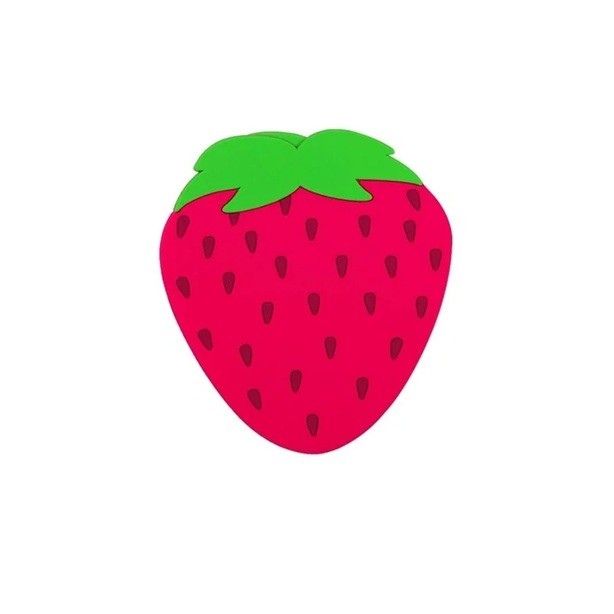 Accesorii Bucătărie - Suport pentru Pahar, Model Capsuna, din PVC, 10 x 12 cm, Rezistent la Caldura, Rosu