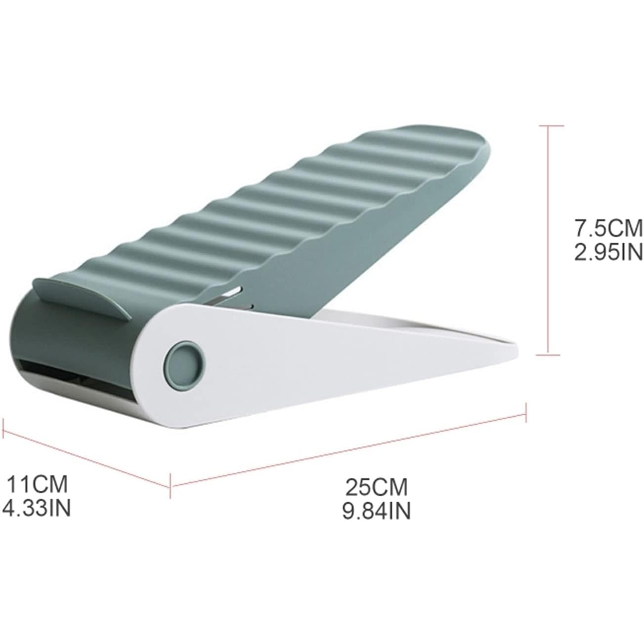 Suport pentru Pantofi, cu Dou? Straturi, Organizator, Antiderapant ?i Durabil, In?l?ime Reglabil?, 25.5x11x7.5 cm, Verde, 150 g [1]