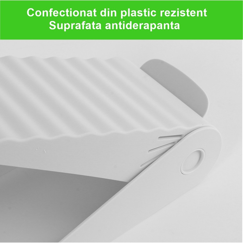 Suport pentru Pantofi, cu Dou? Straturi, Organizator, Antiderapant ?i Durabil, In?l?ime Reglabil?, 25.5x11x7.5 cm, Alb, 150 g [1]