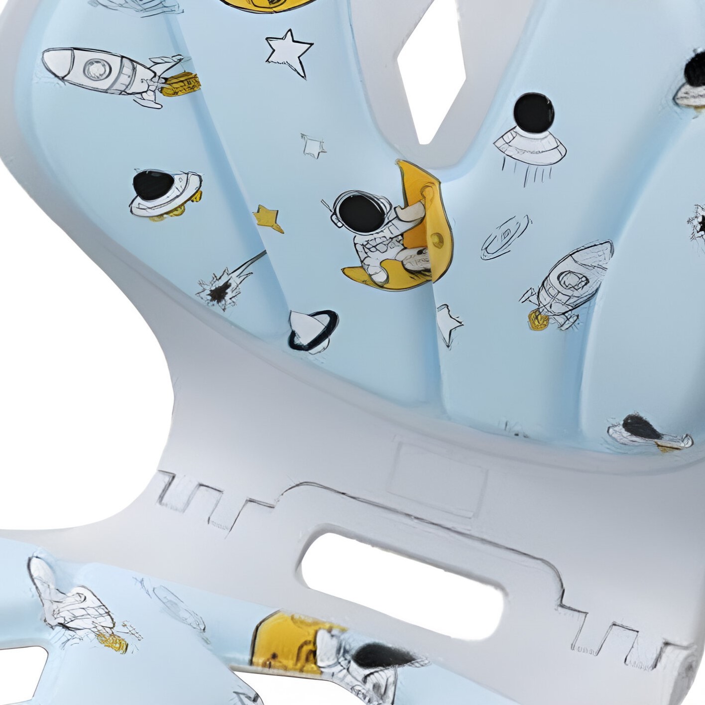 Suport pentru Scaun, pentru Corectarea Posturii, Portabil, Pliabil, Ergonomic, Ameliorare Durere, Respirabil, 35x32x30 cm, Marime L, Model Rachete, Albastru [6]