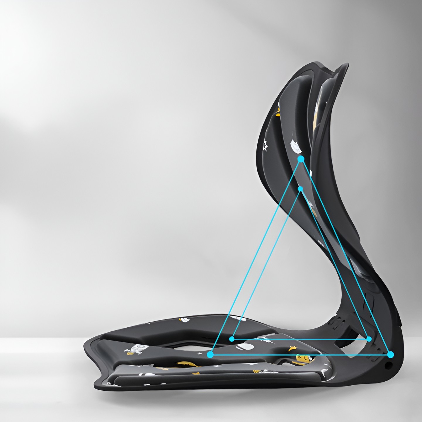 Suport pentru Scaun, pentru Corectarea Posturii, Portabil, Pliabil, Ergonomic, Ameliorare Durere, Respirabil, 35x32x30 cm, Marime L, Model Rachete, Negru [1]