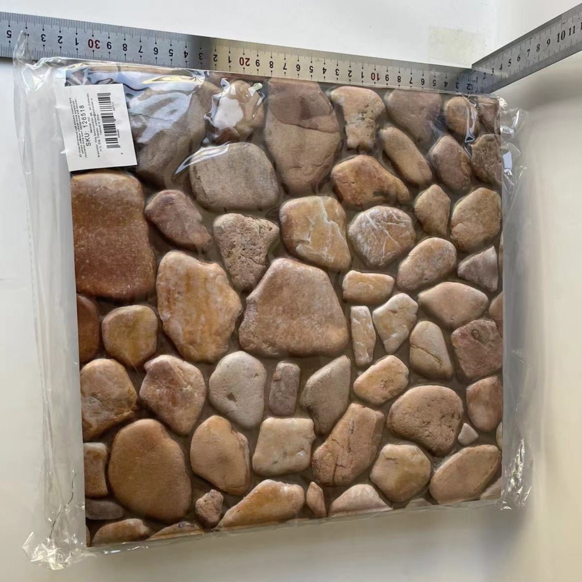 10 x Placi Tapet Autocolant 3D cu Imitatie de Pietre, pentru Perete Bucatarie Sufragerie, Usor de Curatat, Rezistent la Apa, Autoadeziv, 30x30 cm, Maro [1]