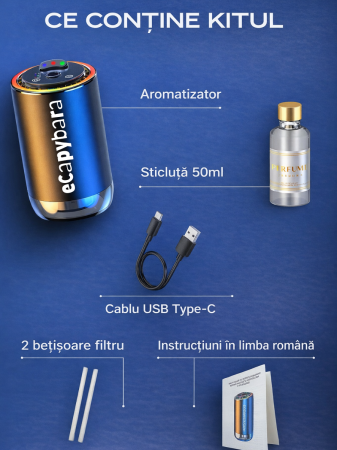 Odorizant Auto inteligent cu parfum inclus și iluminare RGB [5]