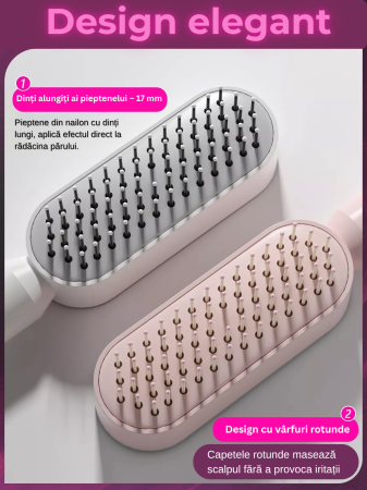 Pieptene auto-curăţare cu masaj pentru scalp şi efect antistatic [6]