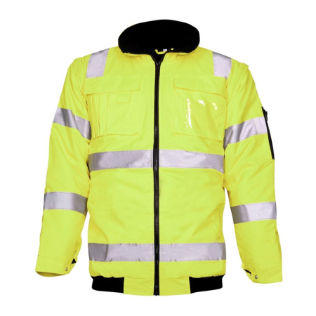 Îmbrăcăminte reflectorizantă - Geaca reflectorizanta cu maneci detasabile Howard galben