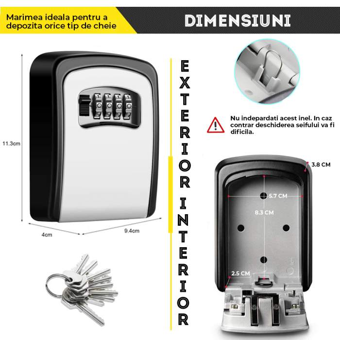Set 4 cutii cu cifru- 130x100x50 mm [4]