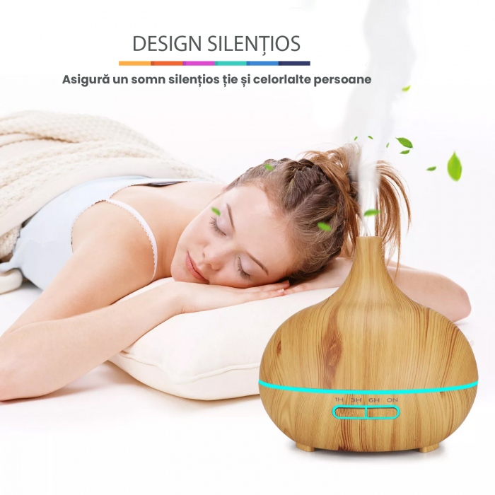 Difuzor aromaterapie cu uleiuri esentiale - lemn deschis [7]