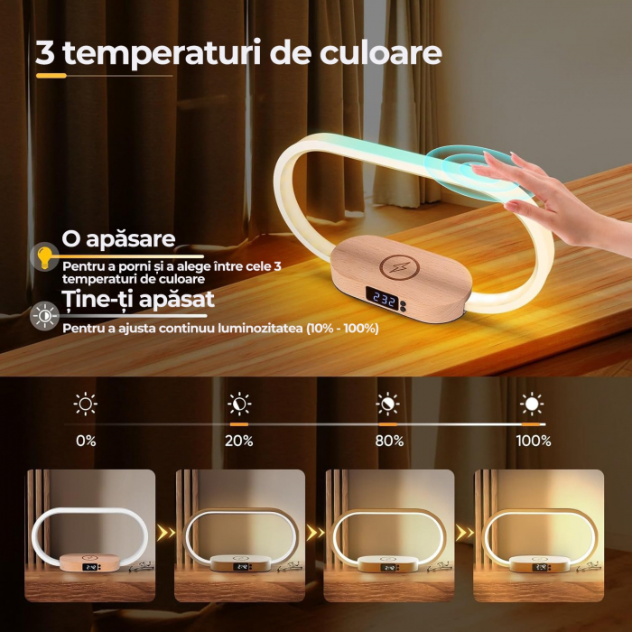 Lampa de birou si masa cu incarcare wireless [4]