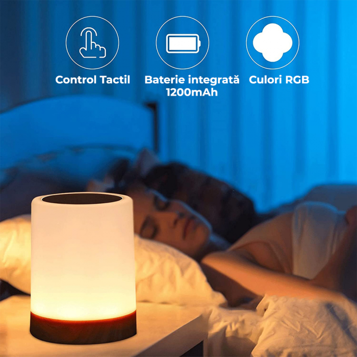 Lampa de veghe cu control tactil - 1 Buc. [10]