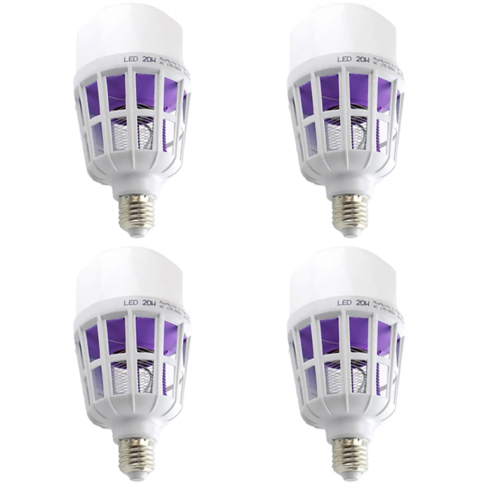 Set 4 becuri LED 2 in 1 cu lampa UV - Anti insecte [1]