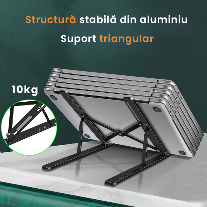 Suport pentru laptop reglabil - 1 Buc. Negru [5]
