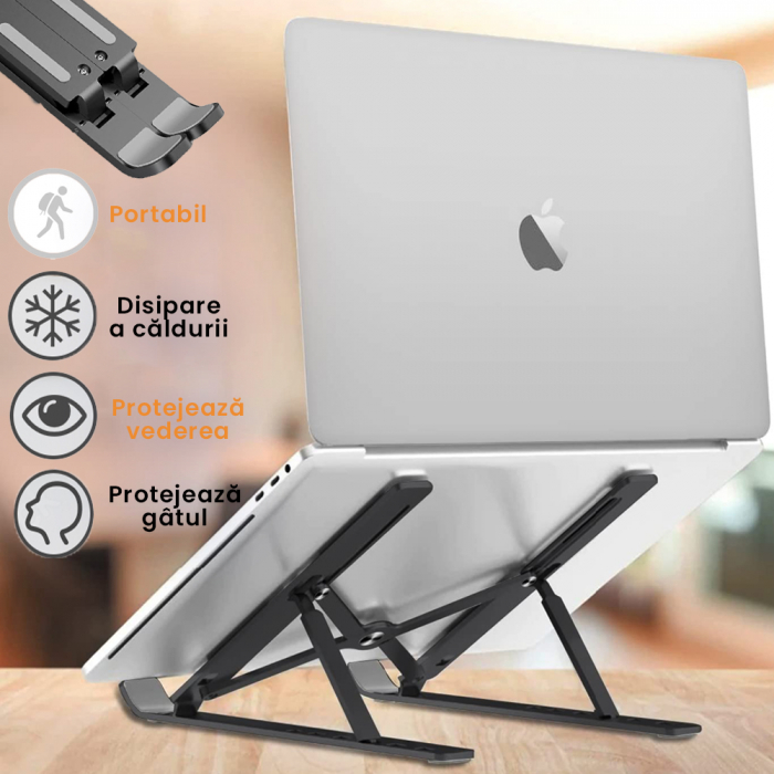 Suport pentru laptop reglabil - 1 Buc. Negru [6]