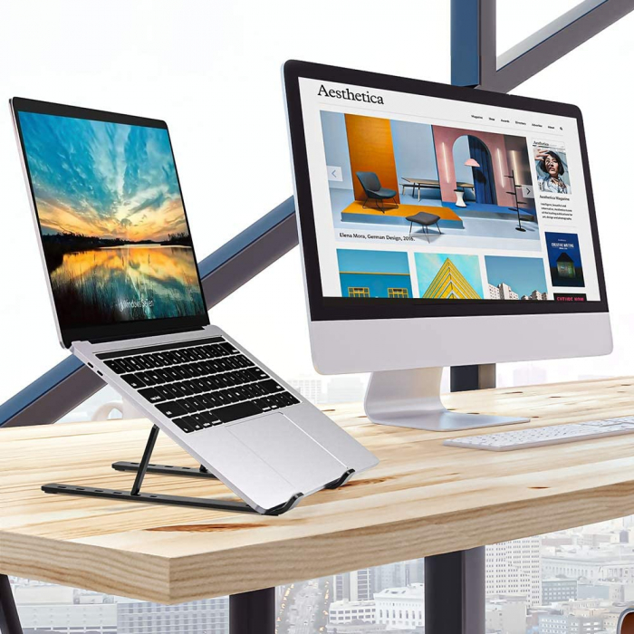 Suport pentru laptop reglabil - 1 Buc. Negru [2]