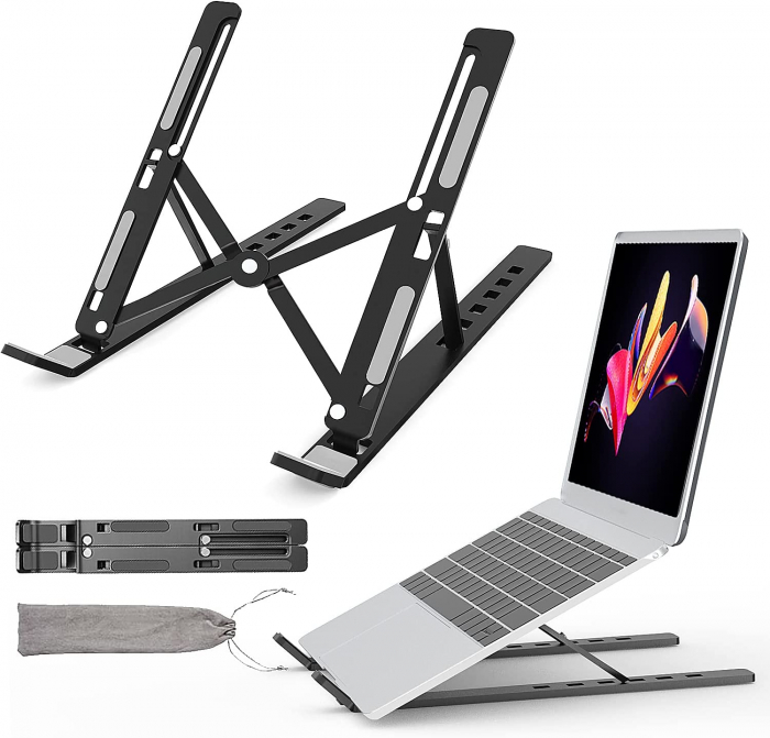 Suport pentru laptop reglabil - 1 Buc. Negru [1]
