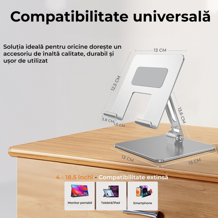 Suport pentru Tableta si Telefon - 1  Buc. Argintiu Deschis [4]