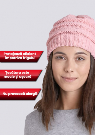 Caciula de iarna - Marime universala Roz [1]