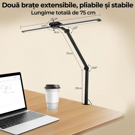 Lampa de birou si masa de lucru rotativa [1]