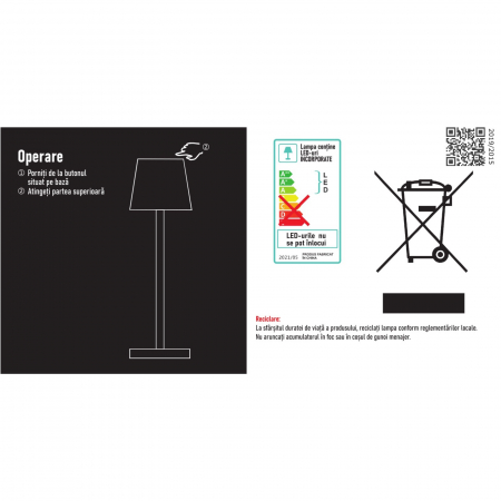 Lampi de masa touch led - Set 2 Buc.  Argintiu [1]