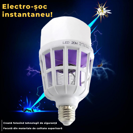 Set 4 becuri LED 2 in 1 cu lampa UV - Anti insecte [7]
