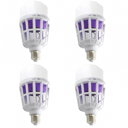 Becuri cu lampa UV - Set 4 becuri LED 2 in 1 cu lampa UV - Anti insecte