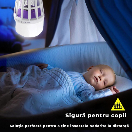 Set 4 becuri LED 2 in 1 cu lampa UV - Anti insecte [6]
