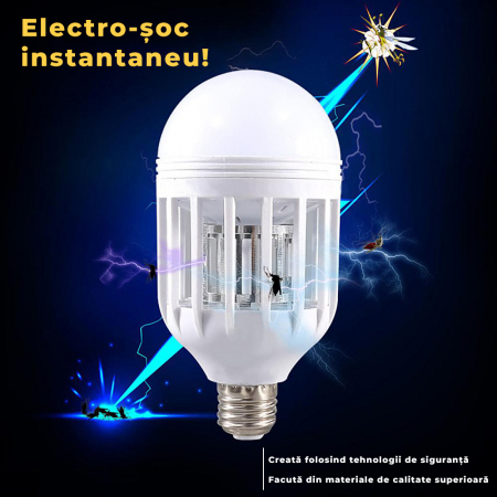 Set 4 becuri LED 2 in 1 cu lampa UV - Anti insecte [2]