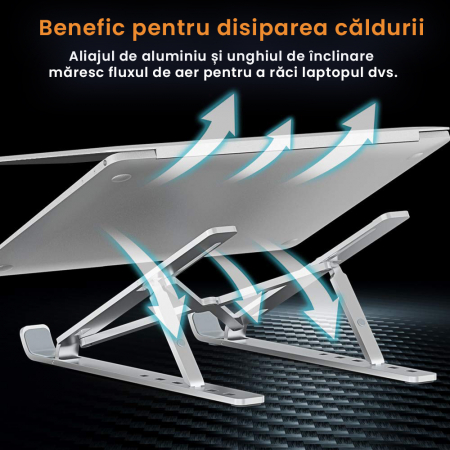 Suport pentru laptop reglabil argintiu [3]