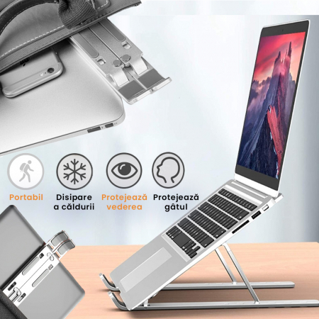 Suport pentru laptop reglabil argintiu [2]