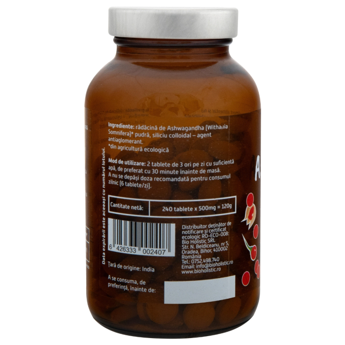 Ashwagandha bio 240 tablete 120 g Obio [2]