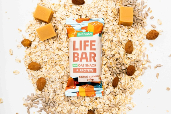 Baton proteic de ovăz cu caramel sărat bio 40g Lifebar [2]