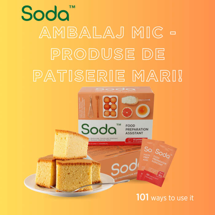 Bicarbonat de sodiu alimentar 20 pliculețe x 10 g Sodă [2]