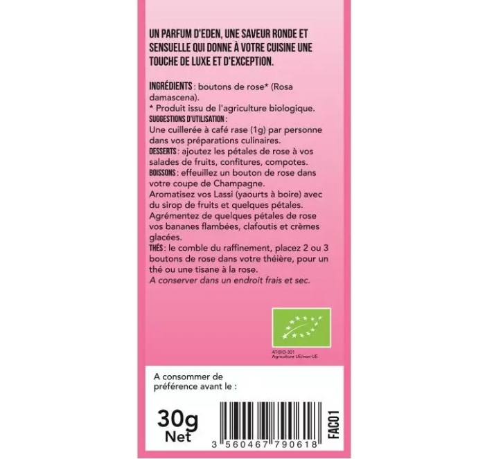 Boboci de trandafir - uz culinar bio 30 g Aromandise [6]