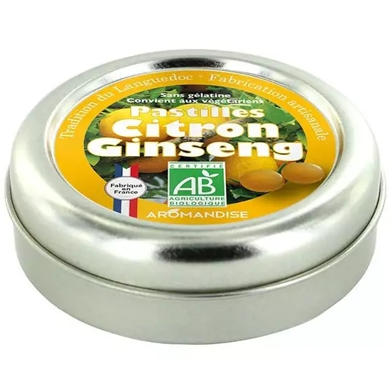 Bomboane artizanale cu lămâie și ginseng bio 45g Aromandise [6]