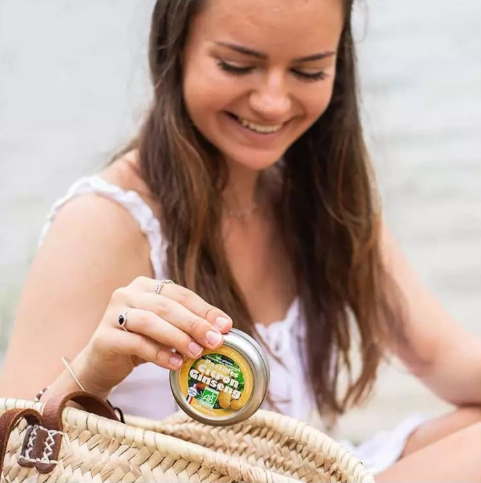 Bomboane artizanale cu lămâie și ginseng bio 45g Aromandise [5]