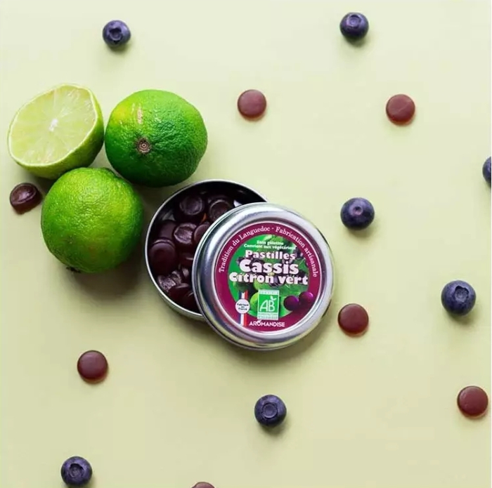 Bomboane artizanale cu lime și coacăze negre bio 45g Aromandise [4]