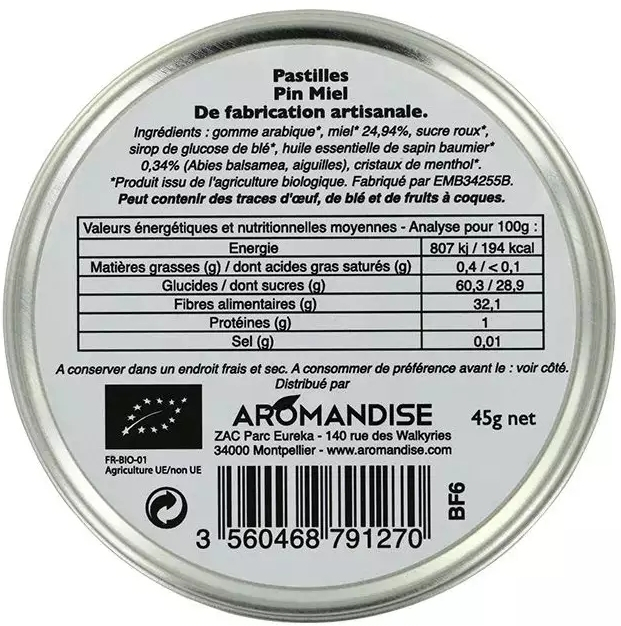 Bomboane artizanale cu pin și miere bio 45g Aromandise [4]