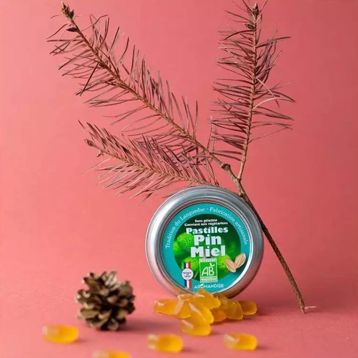 Bomboane artizanale cu pin și miere bio 45g Aromandise [5]