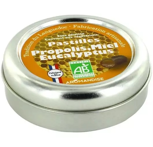 Bomboane artizanale cu propolis, miere și eucalipt bio 45g Aromandise [6]